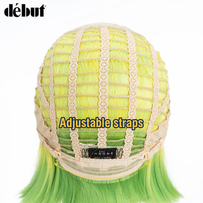 Début Lace Front Perücke für schwarze Damen Bob Perücke für weisse Damen Kunsthaar 24 cm 120g Natur