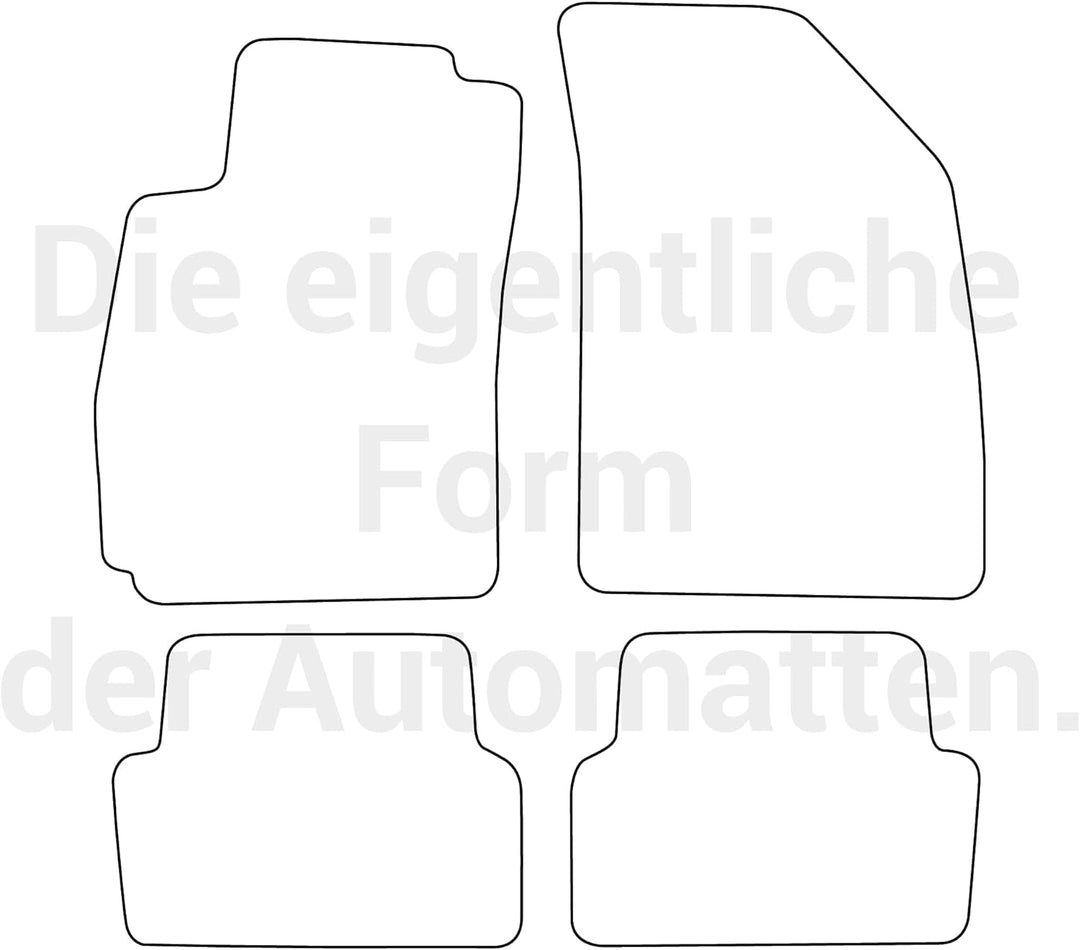 moto-MOLTICO Fussmatten Auto Velours Autoteppiche Schwarz Automatten Set 4-teilig passend für Chevro