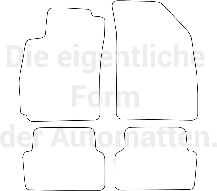 moto-MOLTICO Fussmatten Auto Velours Autoteppiche Schwarz Automatten Set 4-teilig passend für Chevro