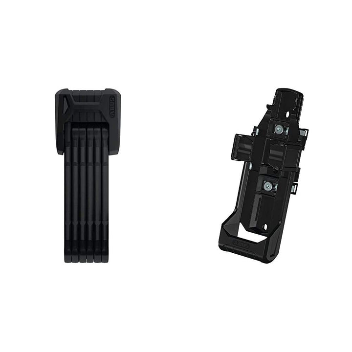 ABUS Faltschloss 6500/85 Bordo Granit X-Plus, 85 cm Schwarz Bundle mit Halterung, Schwarz Bundle mit
