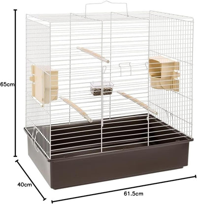 Ferplast Vogelkäfig Wellensittich Käfig Exotenkäfig, inkl. Vogelspielzeug, Vogel-Futternapf, Vogel-S