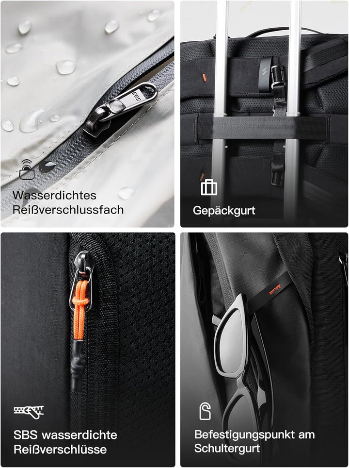 Inateck Reiserucksack 38.5L, Spritzwassergeschützt TSA Handgepäck Flugzeug Rucksack Travel Backpack