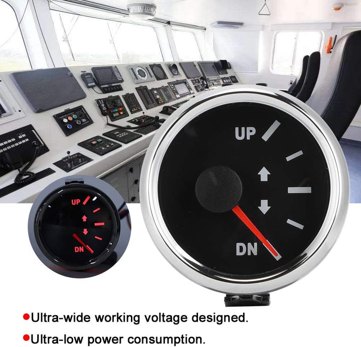 Trimmanzeige,52 mm UP-DN-Trimmanzeige für Boote 0-190 Ohm Trimmanzeige für Marineboote Kit Trimm-Nei