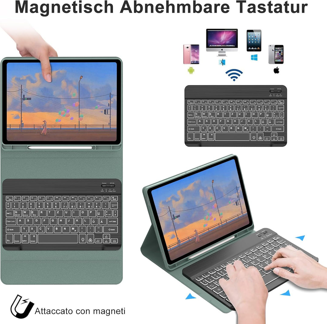 IVEOPPE Tastatur für Samsung Galaxy Tab S9FE/S10FE 10.9", Hülle Tastatur Galaxy Tab S9/S10FE 2025, M