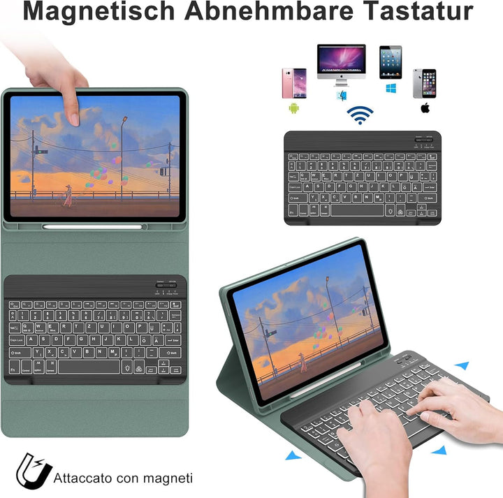IVEOPPE Tastatur für Samsung Galaxy Tab S9FE/S10FE 10.9", Hülle Tastatur Galaxy Tab S9/S10FE 2025, M