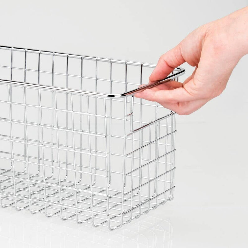mDesign Drahtkorb für Badzubehör – praktische Gitterbox mit Griffen aus rostbeständigem Metall für T