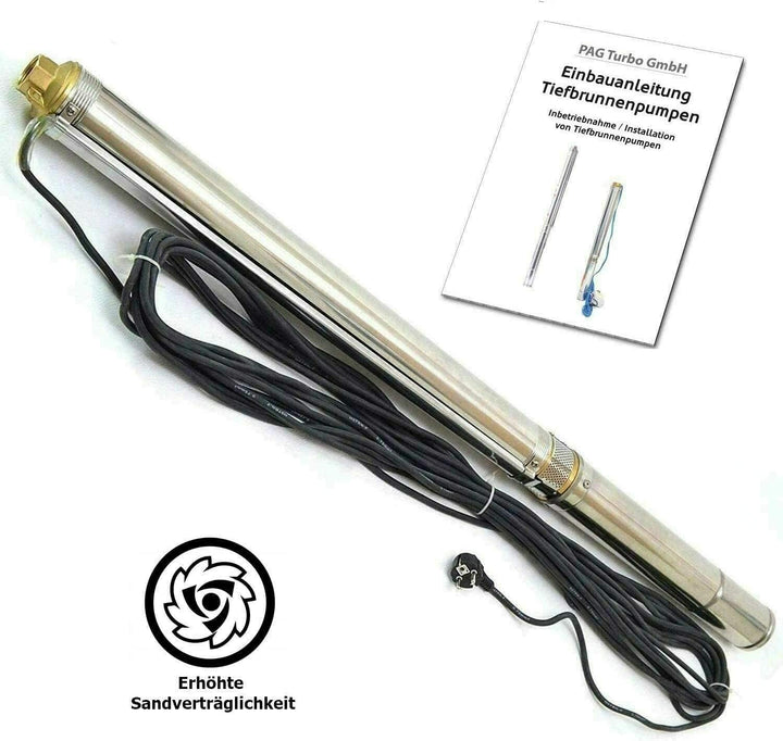 Tiefbrunnenpumpe Brunnenpumpe 2,5" 3" 3,5" 4" sandverträglich >5% 6,6-13,5bar (2,5" STM31 8,5bar 270
