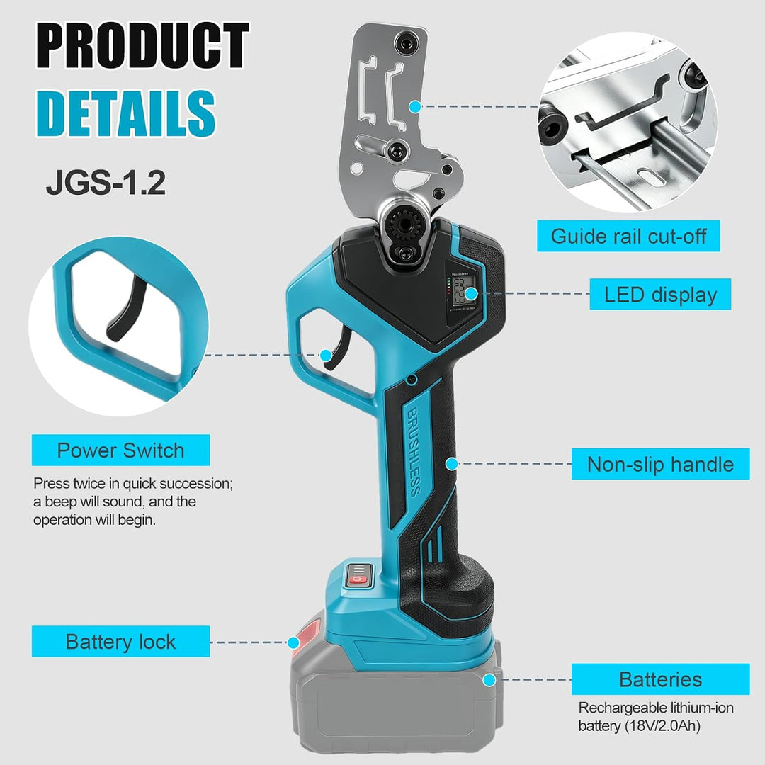 Schnurlos DIN-Schienen Schneider kompatibel mit Makita 18V-Akku (ohne Akku)