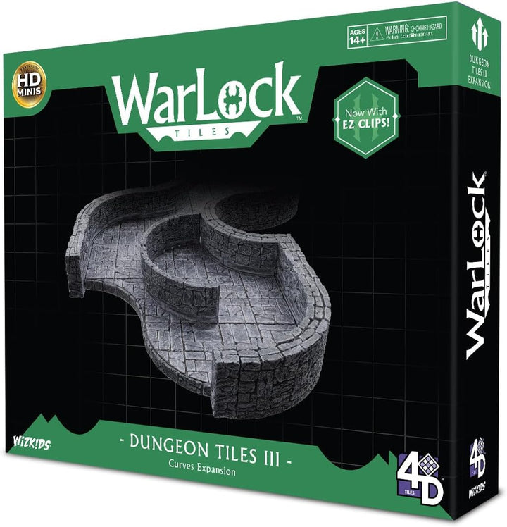 WizKids LLC, Warlock Tiles: Dungeon Tile III - Curves, Accessory, Ages 14+ WarLock Fliesen: Dungeon