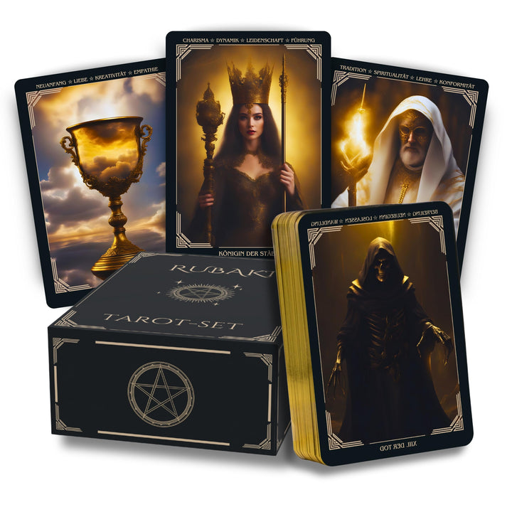 Rubaki Tarotkarten – 78 Karten mit gedrucktem Begleitbuch auf Deutsch und zusätzlichem digitalem Buc