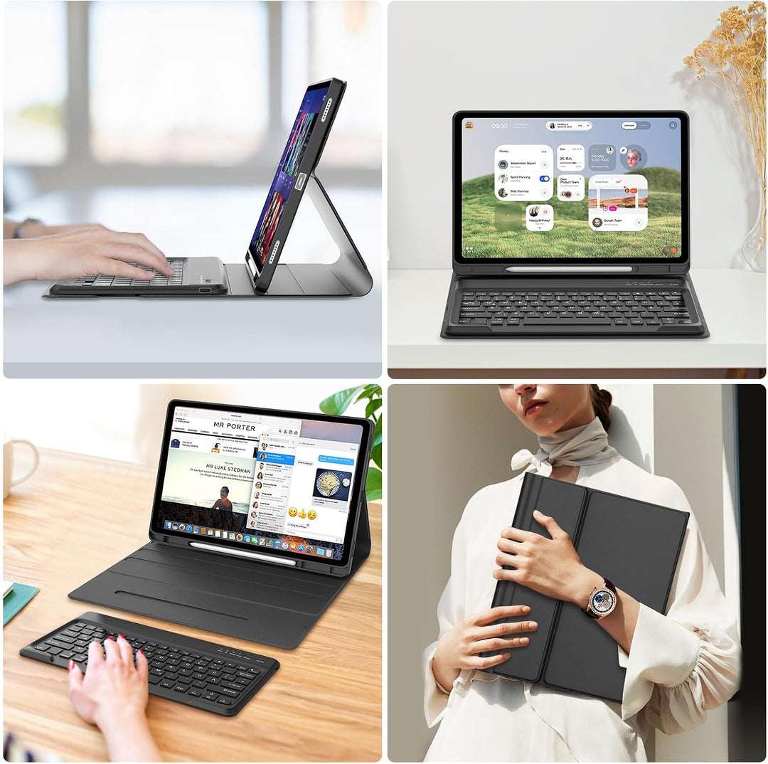 IVEOPPE Hülle mit Tastatur für Samsung Galaxy Tab S10 FE+ 13.1 Zoll, Deutsches QWERTZ-Layout, Tastat