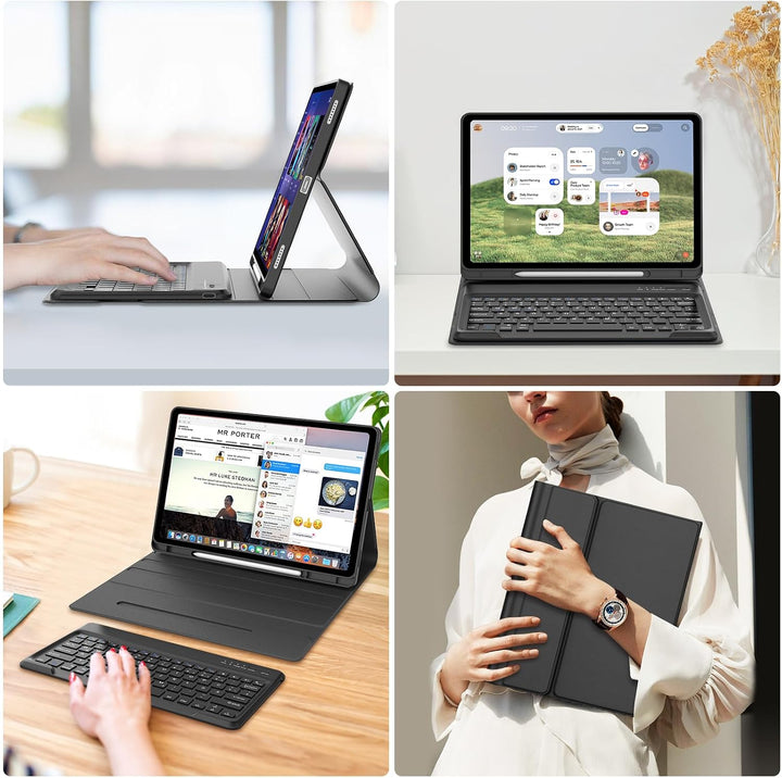 IVEOPPE Hülle mit Tastatur für Samsung Galaxy Tab S10 FE+ 13.1 Zoll, Deutsches QWERTZ-Layout, Tastat