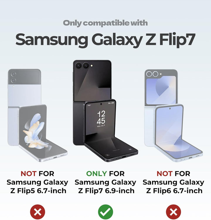 Dexnor Kompatibel mit Samsung Galaxy Z Flip 7 Hülle (2025) mit Dual Kickstands & Auto-Close Scharnie