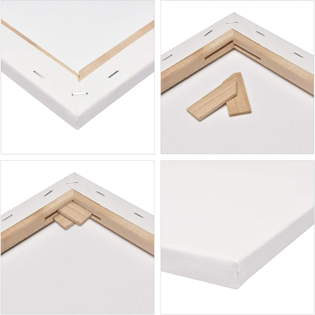 Artina FSC® Keilrahmen 10er Set Akademie 10x10 cm – Leinwand Set Maltuch aus 100% Baumwolle Leinwänd