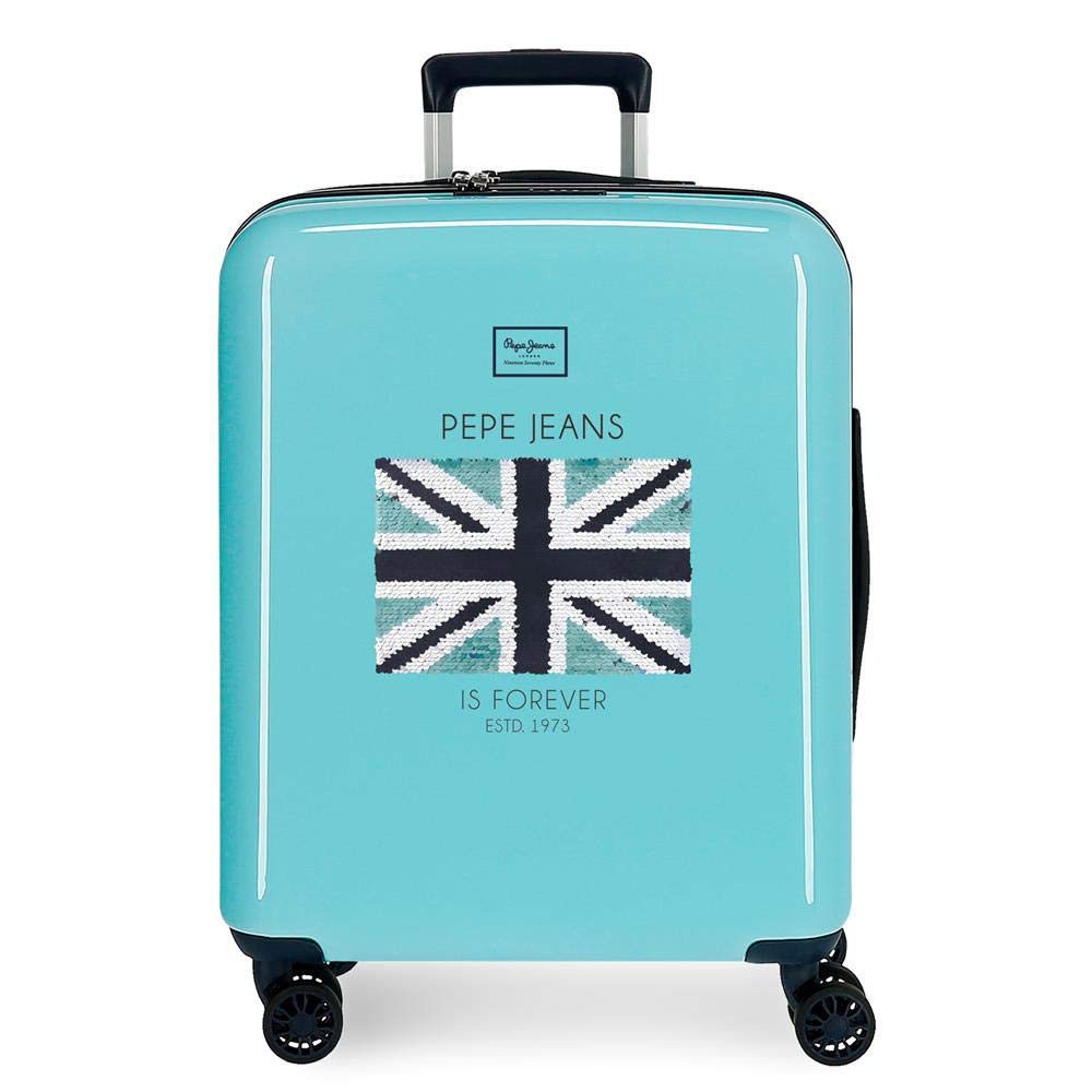 Pepe Jeans Cuore Kabinenkoffer Blau 40x55x20 cms Hartschalen ABS Kombinationsschloss 37L 2,6Kgs 4 Do