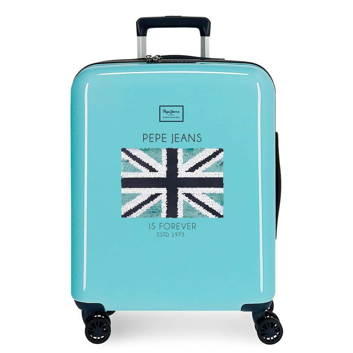 Pepe Jeans Cuore Kabinenkoffer Blau 40x55x20 cms Hartschalen ABS Kombinationsschloss 37L 2,6Kgs 4 Do