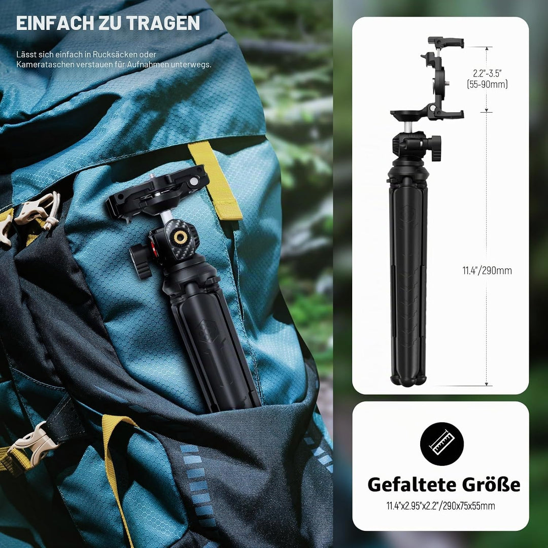 NEEWER Handy Stativ Mini Tripod Flexible mit Fernbedienung, Halterung Smartphone Vlog Selfie Stock,