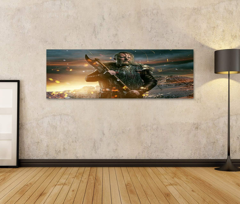 islandburner Bild auf Leinwand Wikinger Während Eines Kampfes Bilder Wandbilder Poster Leinwand 120x