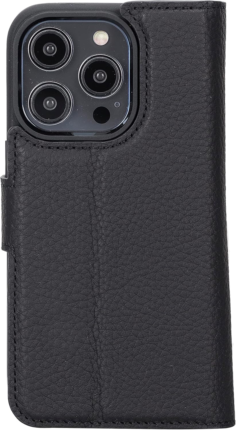 Solo Pelle Lederhülle kompatibel für iPhone 15 Pro in 6.1 Zoll abnehmbare Hülle (2in1) inkl. Kartenf