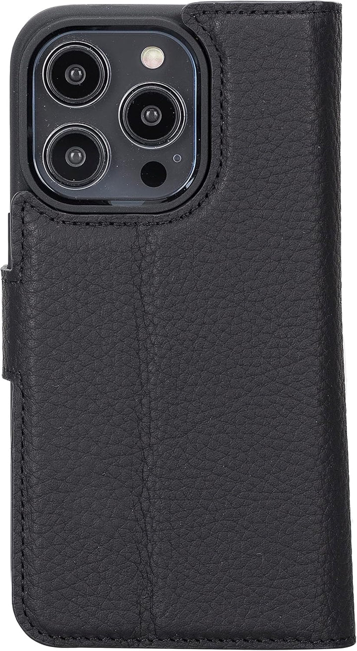 Solo Pelle Lederhülle kompatibel für iPhone 15 Pro in 6.1 Zoll abnehmbare Hülle (2in1) inkl. Kartenf