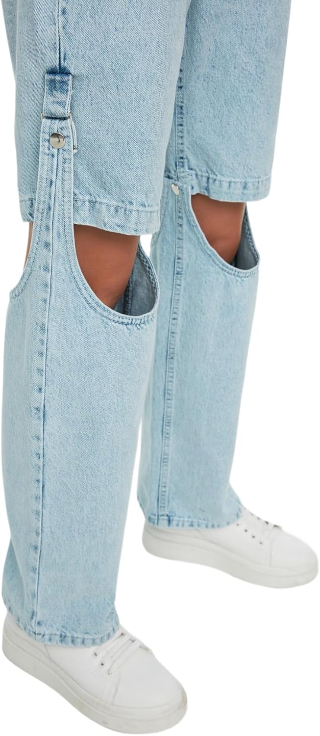 TRENDYOL Damen Jeans 40 Hellblau, 40 Hellblau