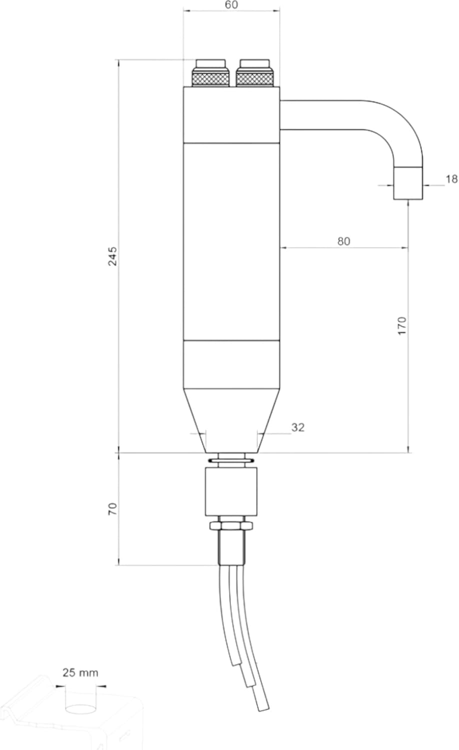 Tafelwasseranlage 10 L/h – BieTal® Wasserspender mit Sprudelwasserfunktion, Festwasseranschluss, gek