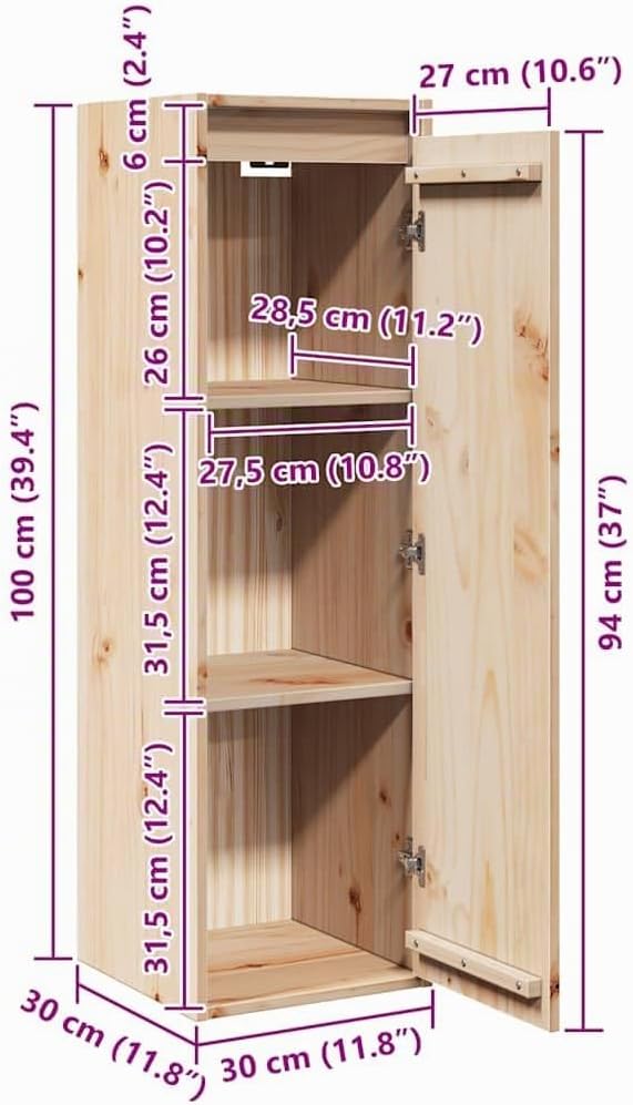 vidaXL Massivholz Kiefer Wandschrank Hängeschrank TV Schrank Fernsehschrank Lowboard Fernsehtisch Re