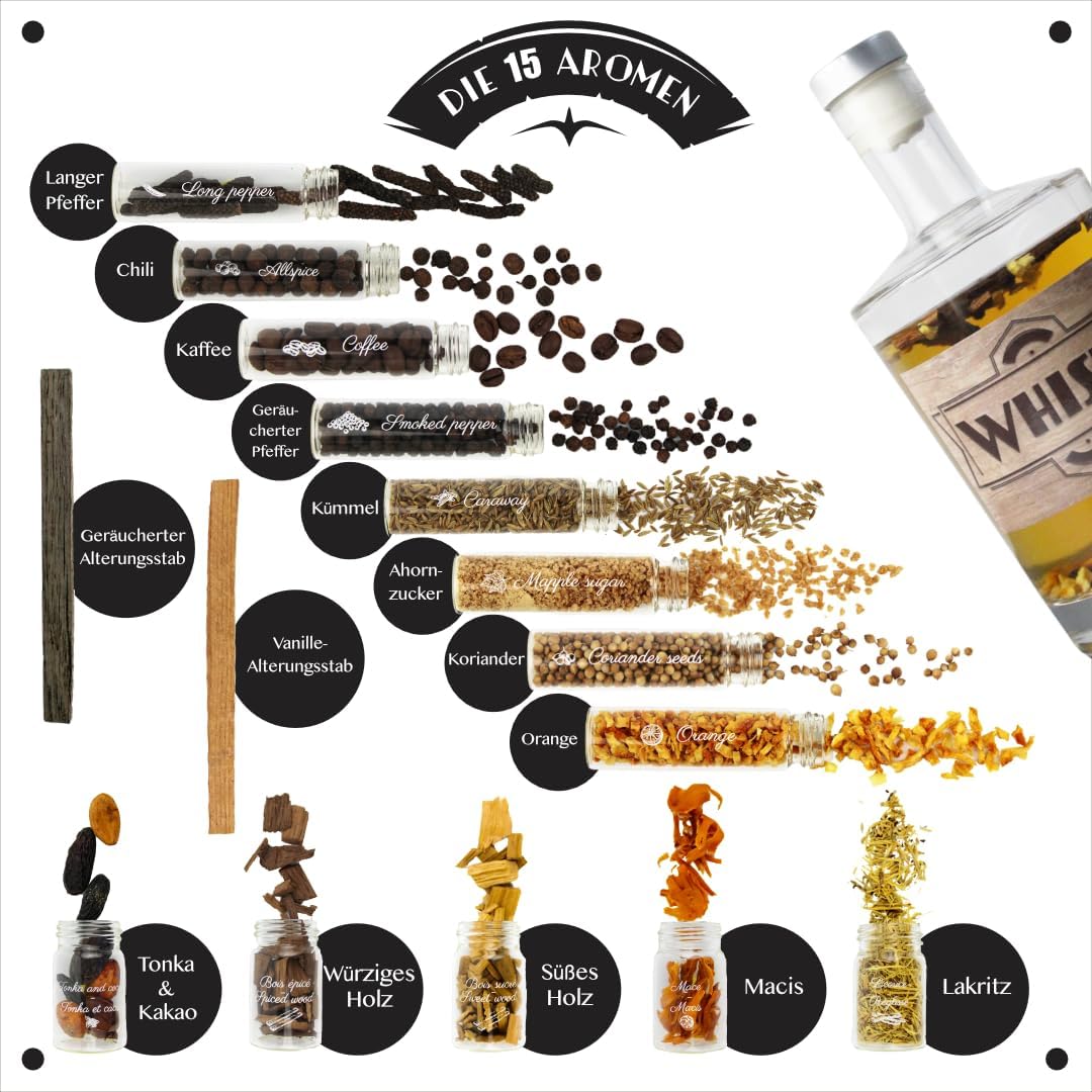 L&G® - Kit zur Zubereitung und Verkostung von arrangiertem Whisky - Geschenkideen - Originelles DIY