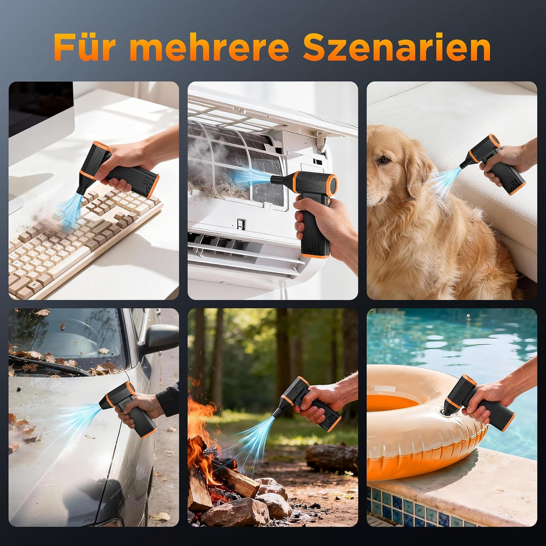 VIWAVE Elektrische Staubgebläse Druckluftspray,150000 U/min Compressed Air Duster,3-Gang Staubgebläs