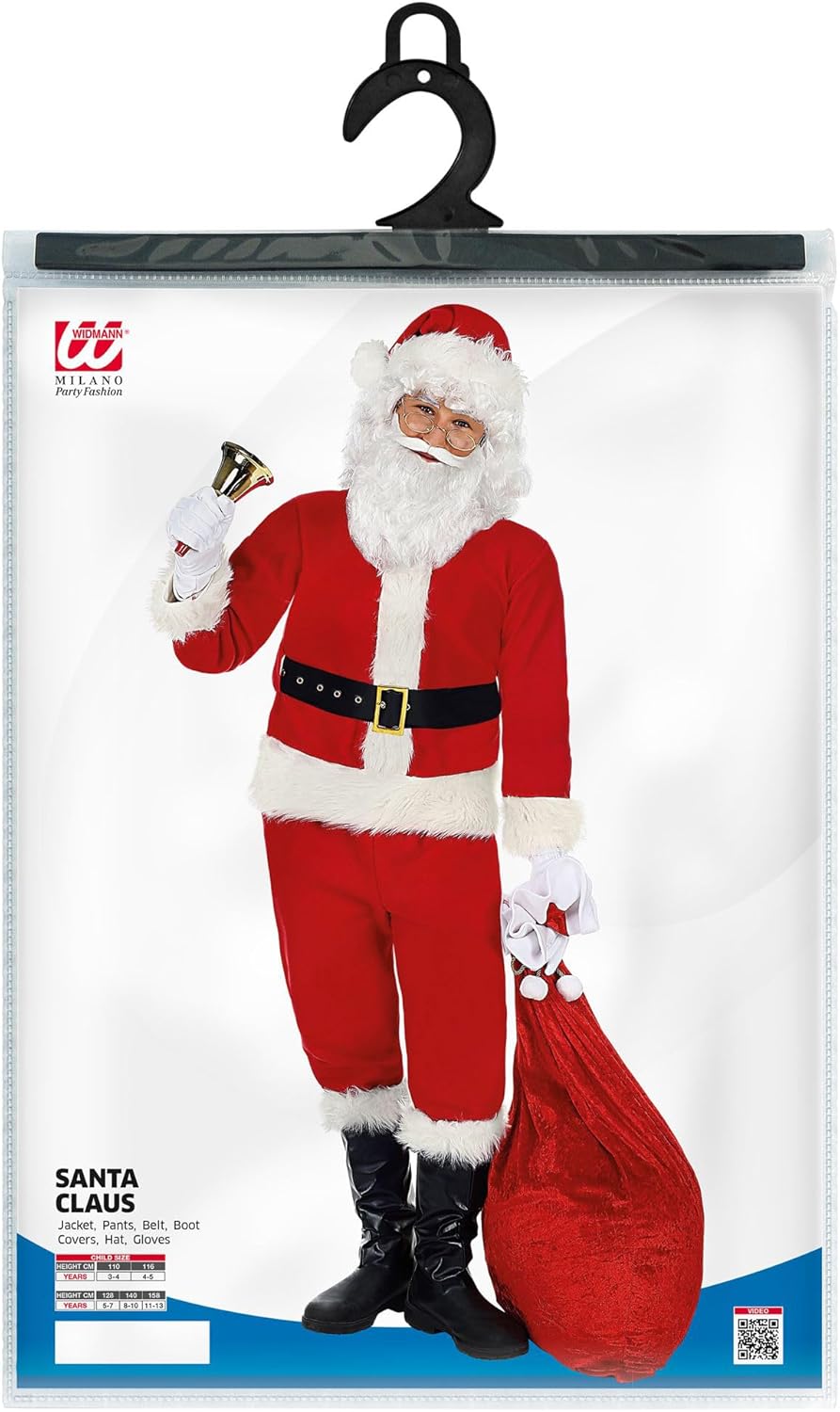 W WIDMANN MILANO Party Fashion - Kinderkostüm Weihnachtsmann, Nikolaus, Faschingskostüme, Karneval,