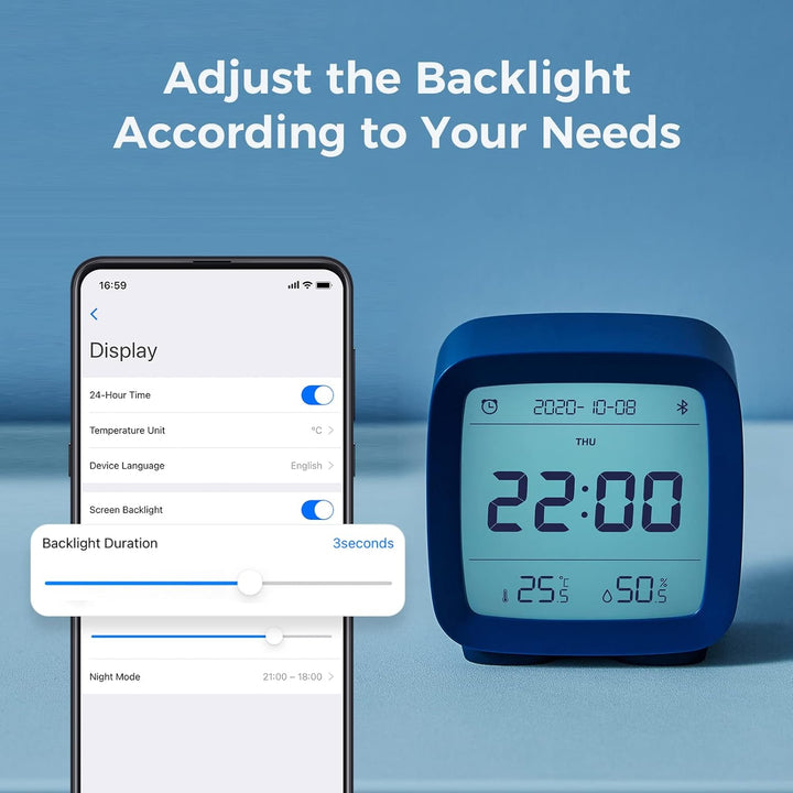 qingping Bluetooth Wecker, Funktioniert mit Mi Home (Alle Einstellungen nach App), Digitaler Smart W