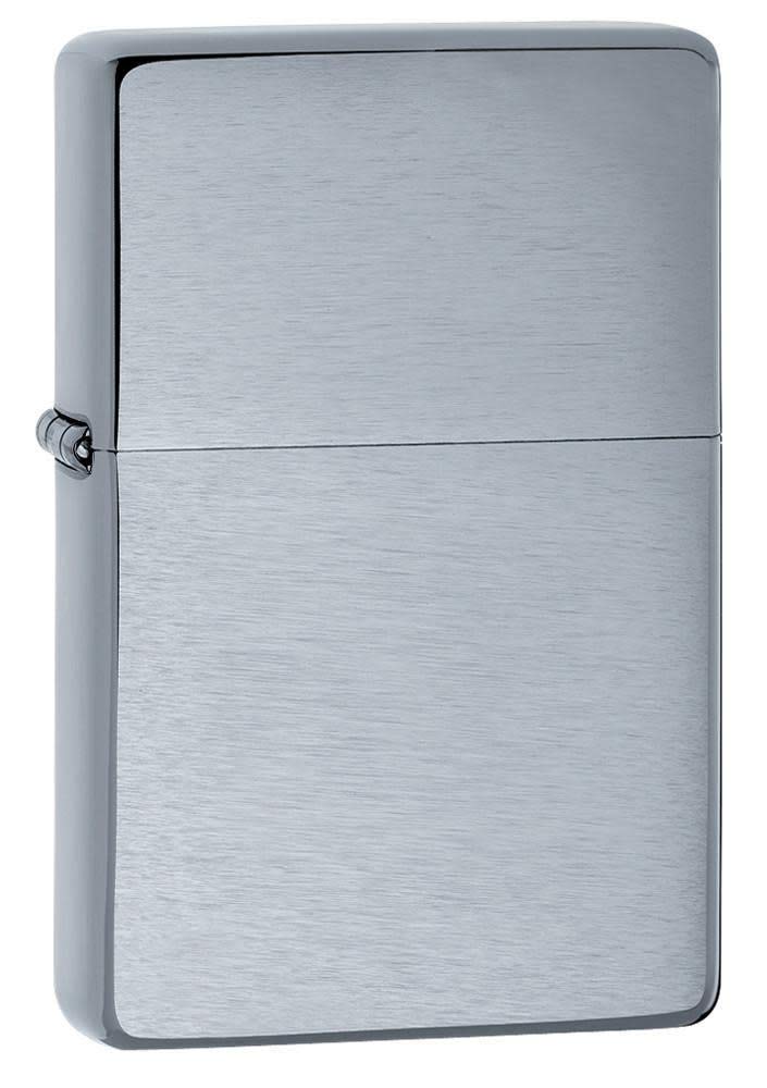 Zippo Vintage gebürstetes Chrom ohne Schlitze – 230.25, Gebürstetes Chrom