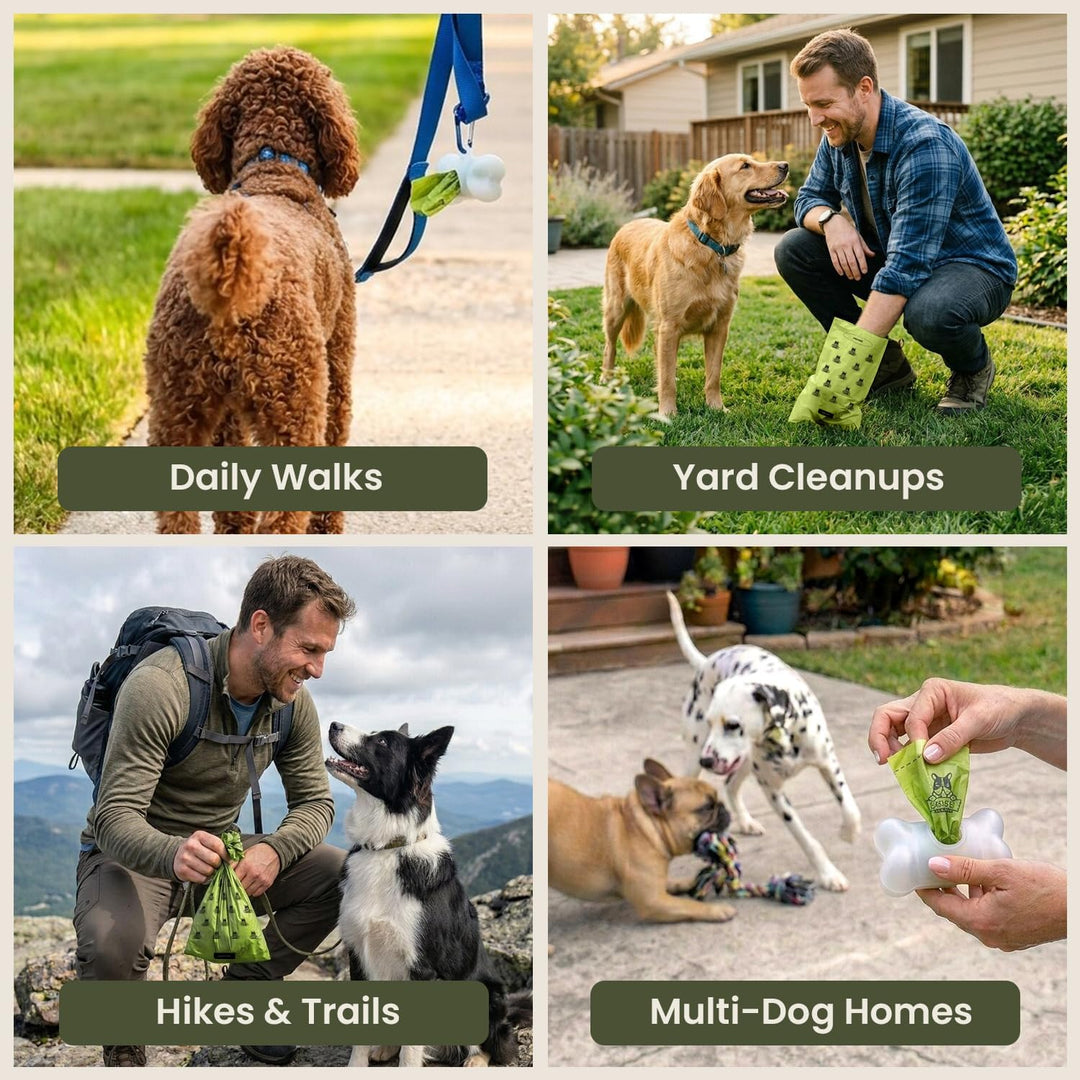 Pogi's Hundekotbeutel - 50 unparfümierte Rollen (750 Tüten) +2 Spender – grosse, biologisch abbaubar