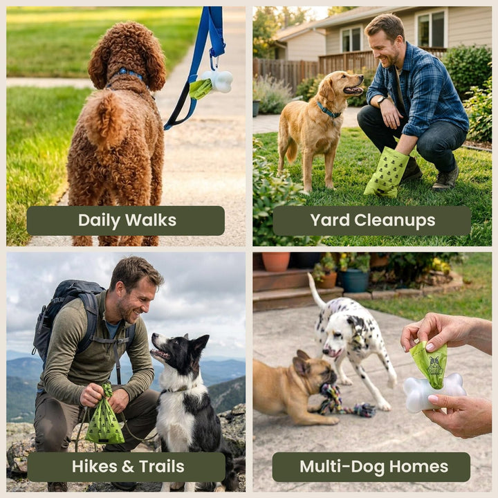 Pogi's Hundekotbeutel - 50 unparfümierte Rollen (750 Tüten) +2 Spender – grosse, biologisch abbaubar