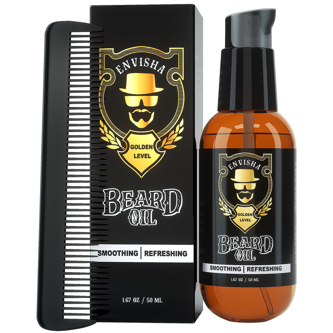 Bartöl-Conditioner mit Kamm, natürlicher Bart-Conditioner mit süssem Orangenduft – macht den Bart we