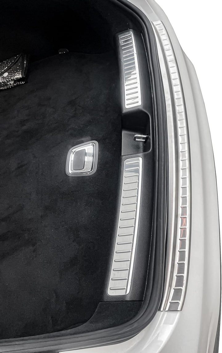 RECAMBO Ladekantenschutz Edelstahl kompatibel für Mercedes GLC Coupe C253 | BJ ab 2016 - matt gebürs