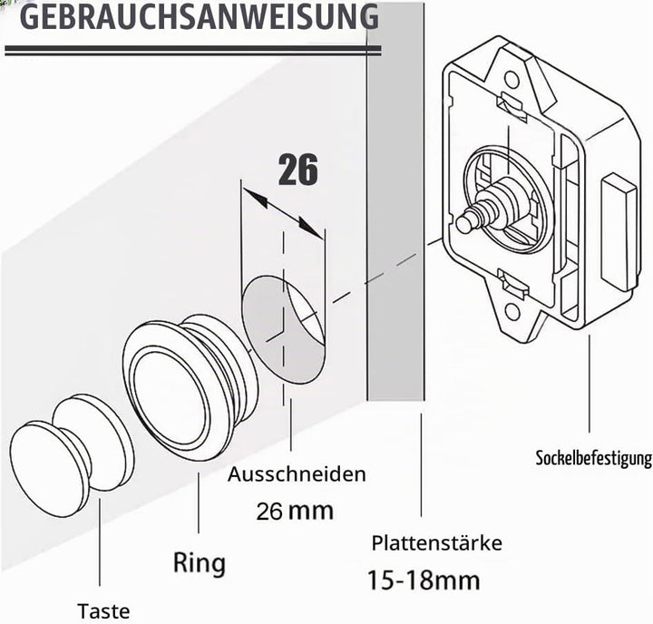 5 Stück Push Button Catch Door Lock Verriegelung Türschloss 15-20mm Keyless Metall Push Button Lock