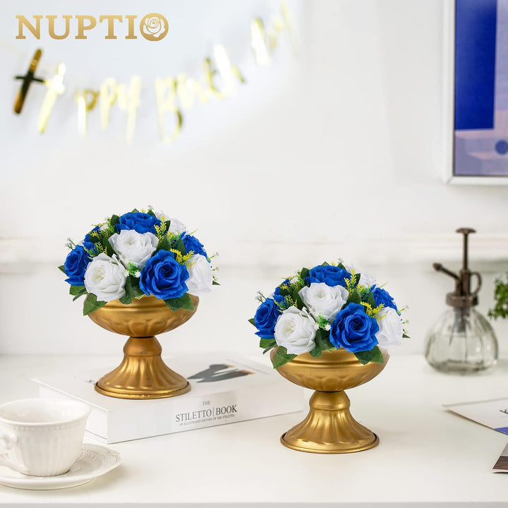 NUPTIO Künstliche Blume Ball Tafelaufsätze: 6 Stück Königsblau Gefälschte Blumen Rosen Bälle 24cm Du