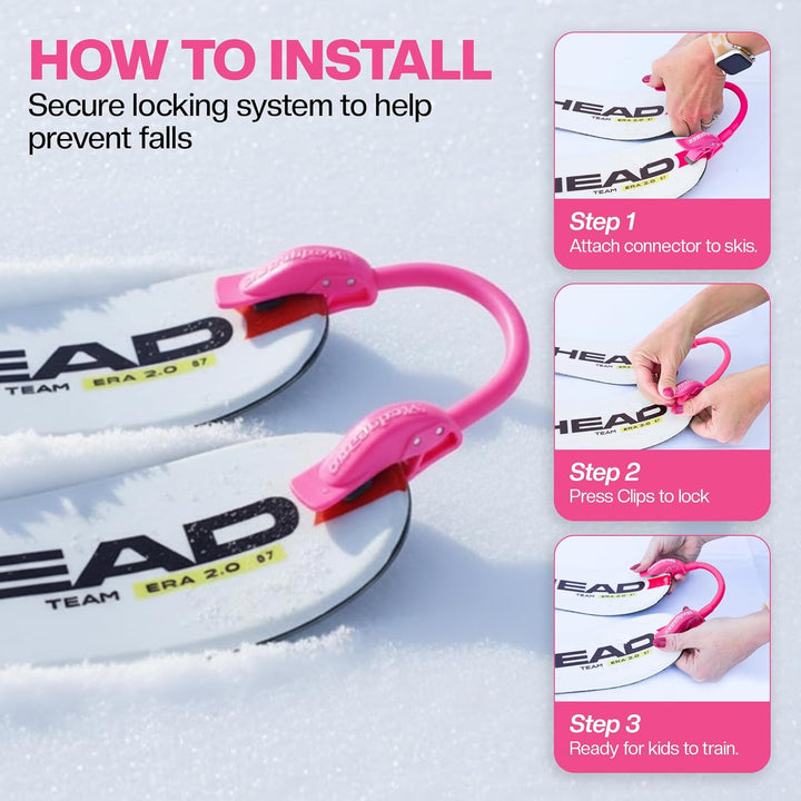 Launch Pad Wedgease Skispitzenverbinder – Lernen Sie Skifahren – lehrt Geschwindigkeitskontrolle, Ma