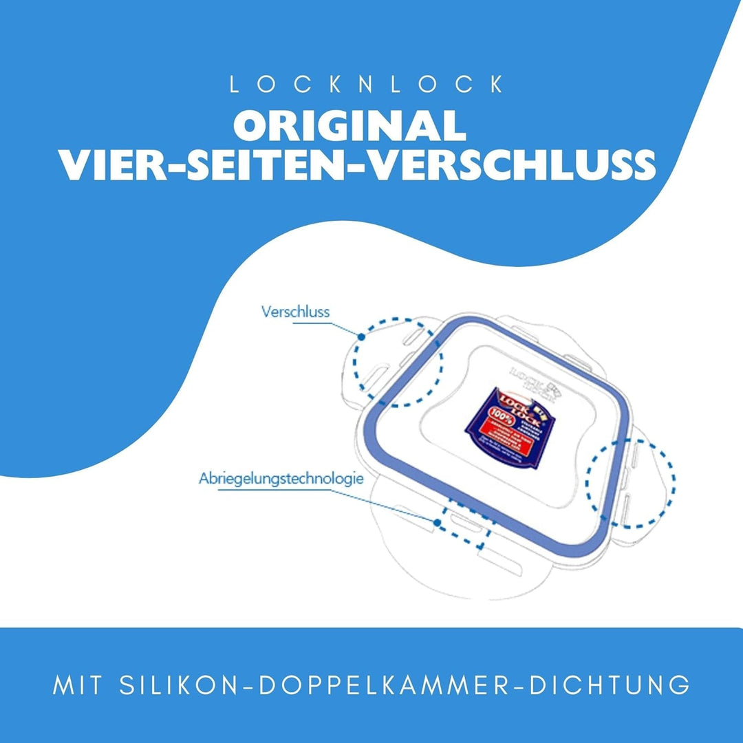 LocknLock Dosen 24 STÜCK HPL886 Vorratsdosen mit Griff und Ablaufgitter 10 L Masse (LxBxH): 295 x 23