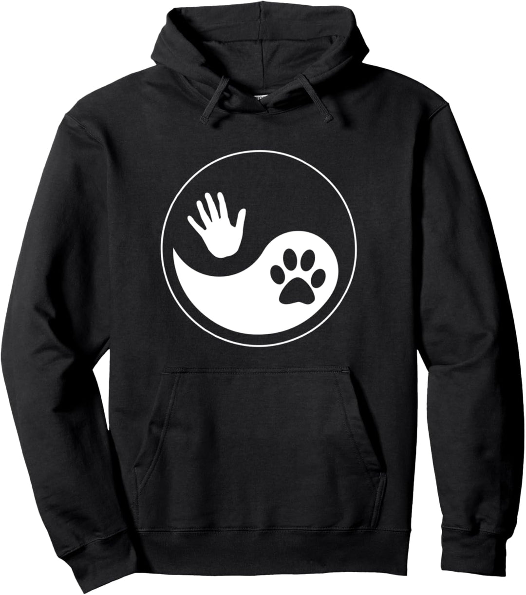 Mensch Tier Yin und Yang Haustier Pfote Leben Natur Geschenk Pullover Hoodie