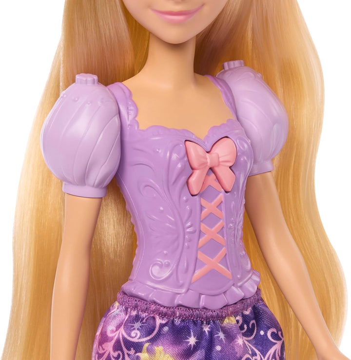 Mattel Disney Princess Rapunzel Modepuppe mit leuchtendem Haar und 4 weiteren Leuchtmöglichkeiten, P