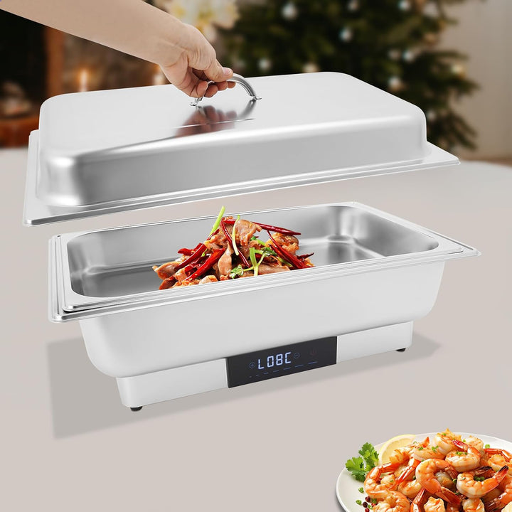 Elektrische Chafing Dish Edelstahl Buffet Server 600W 9L | Edelstahl-Chafing Dish mit Touchscreen –
