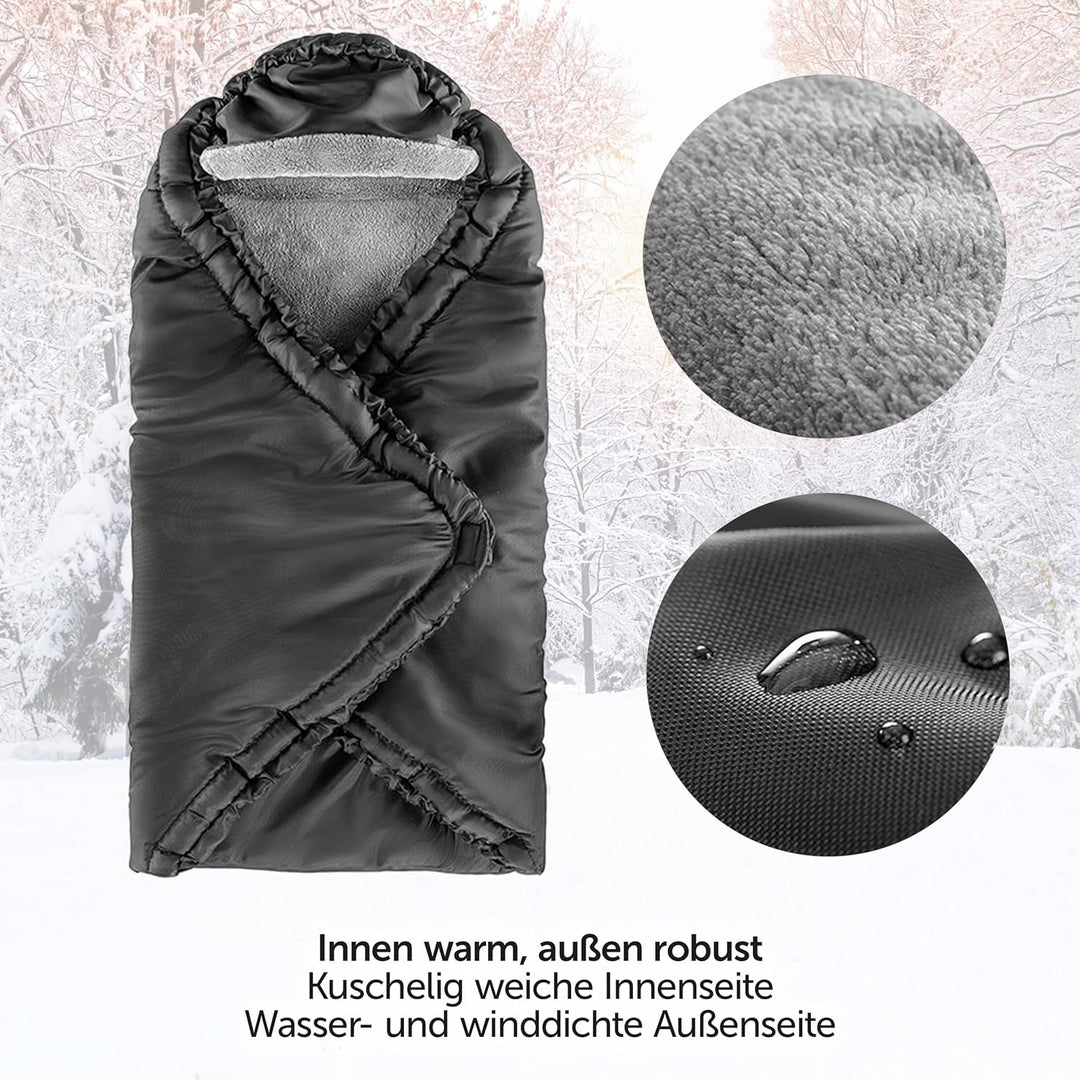 Zamboo Einschlagdecke für Babyschale und Babywanne - praktische Alternative zum Winter Fusssack, wei