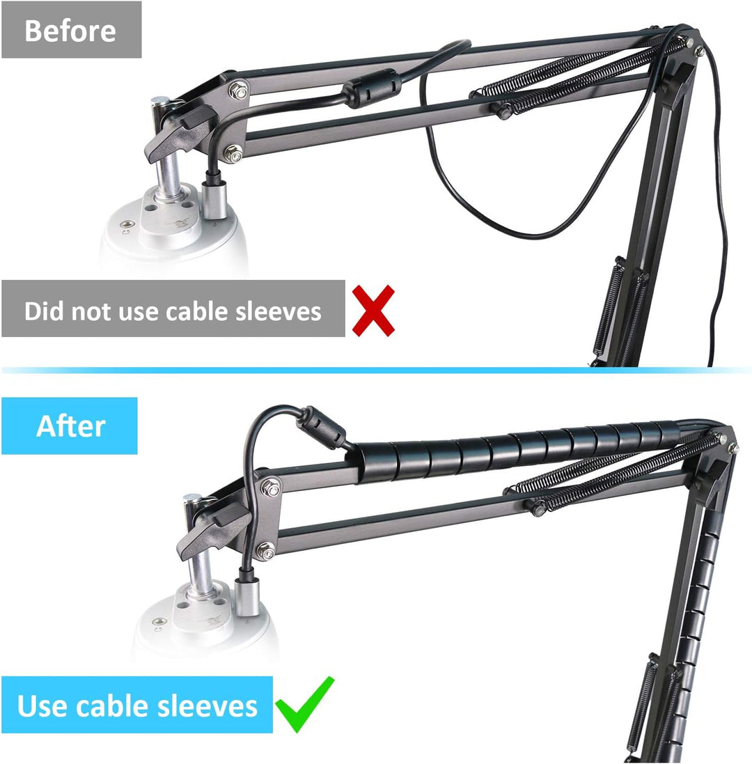 Fifine K669 Mikrofonarm mit Popschutz, Boom Arm Microphone Arm und Flexibler Kabelkanal Kompatibel m
