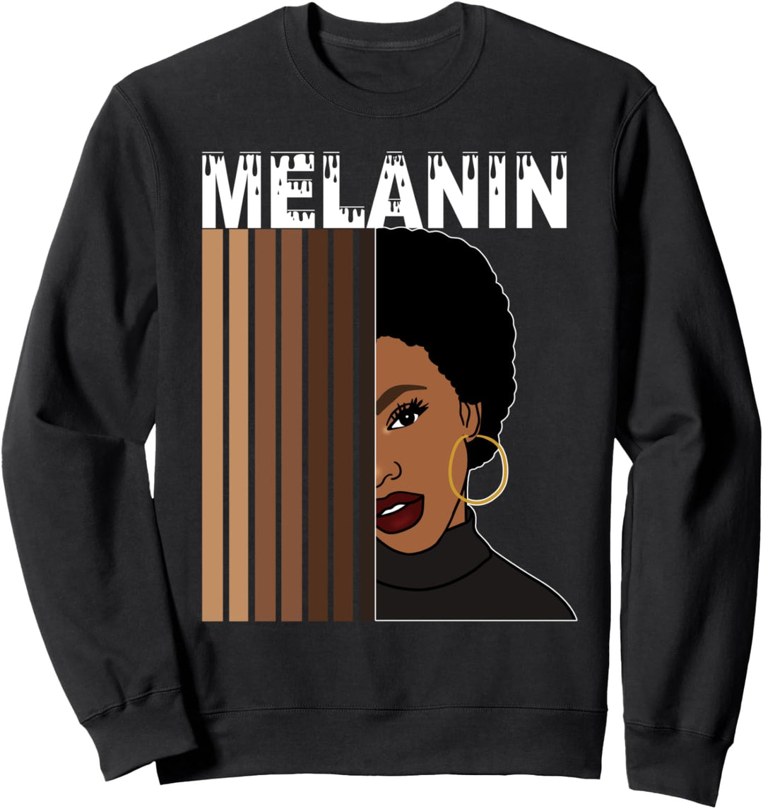 Oheneba: Melanin Shades Black Girl Drippin Afro Pride Queen Sweatshirt
