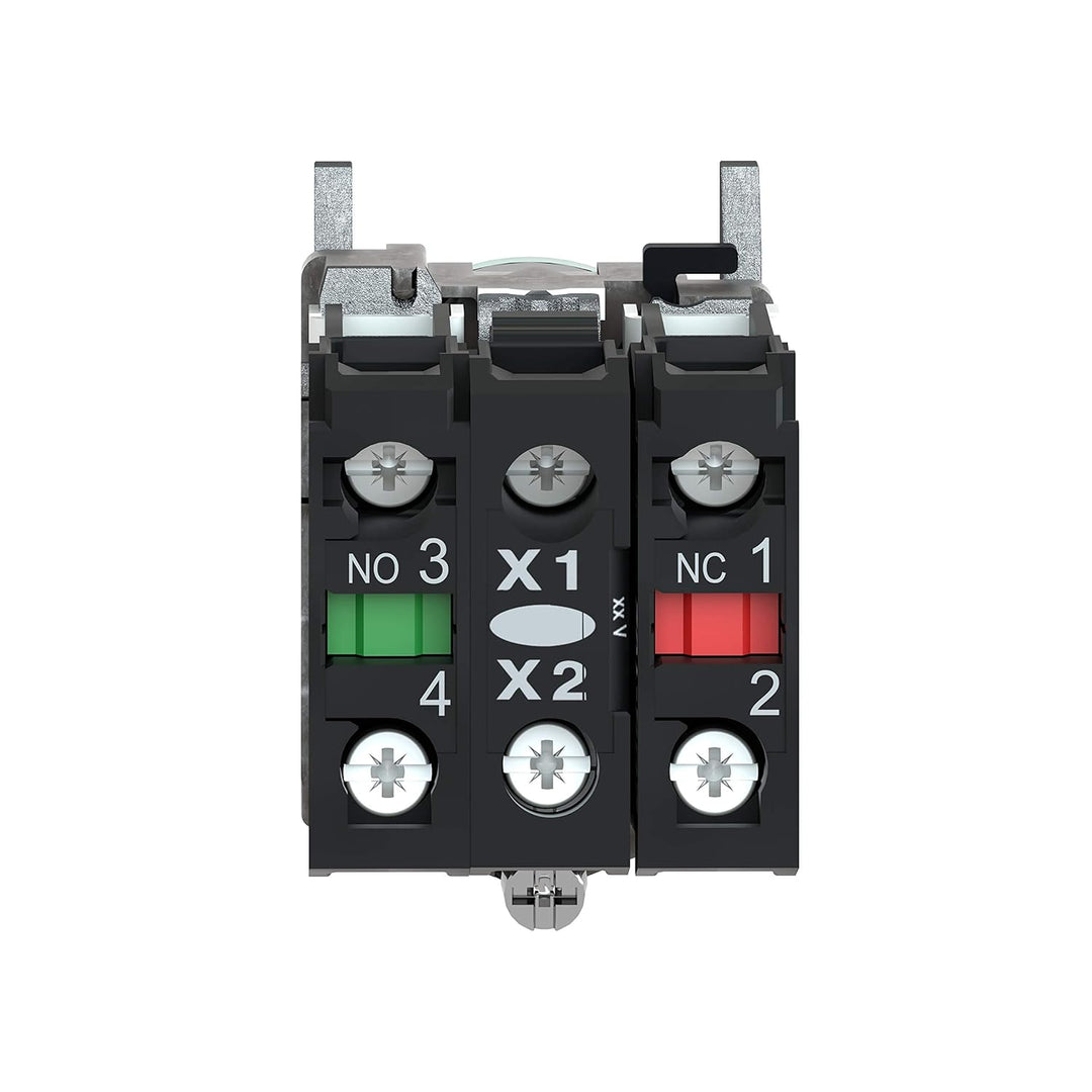 Schneider Electric | XB4BW33M5 - Leuchtdrucktaster, grün, flach, 1S+1Ö, tastend, 220-240V 50/ bei 60