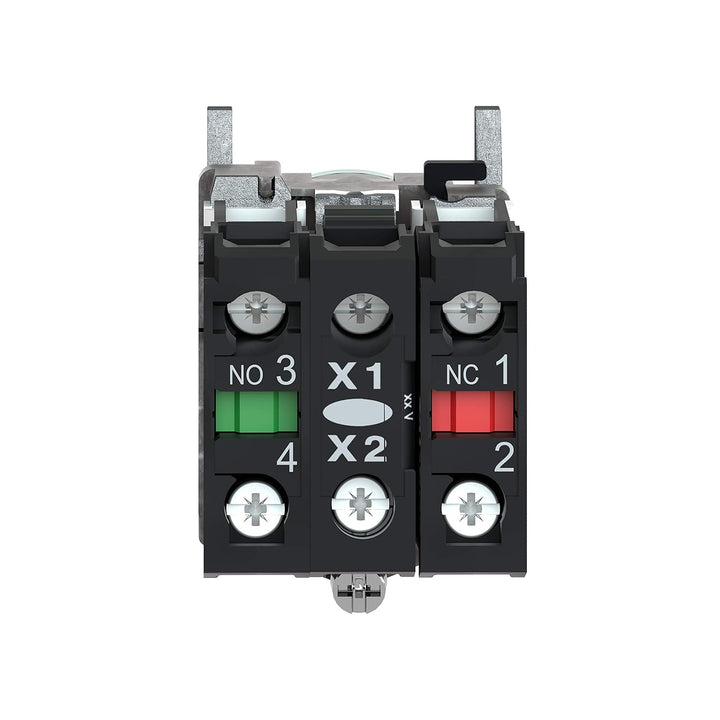 Schneider Electric | XB4BW33M5 - Leuchtdrucktaster, grün, flach, 1S+1Ö, tastend, 220-240V 50/ bei 60