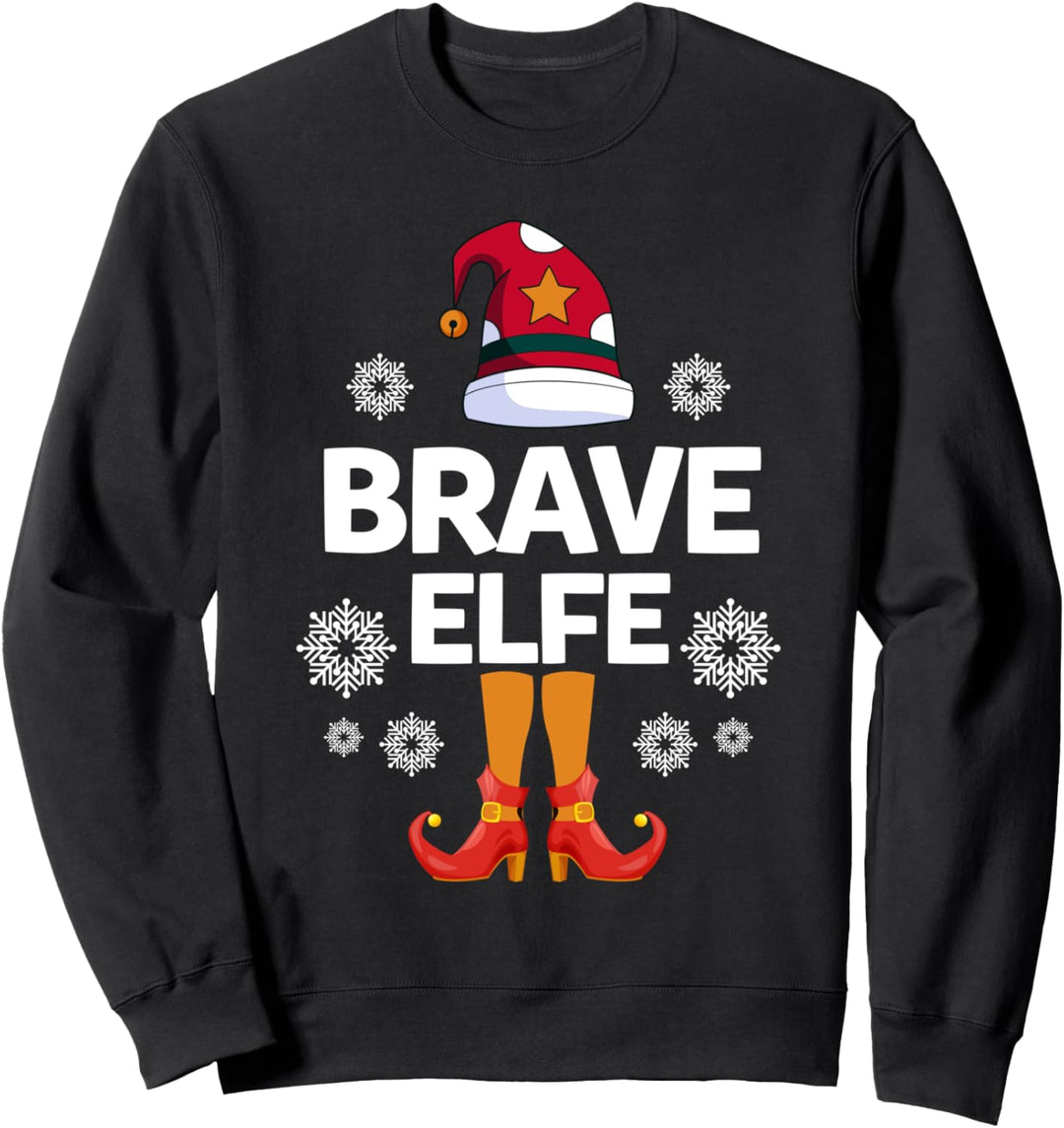 Brave Elfe Elfen Familien Weihnachts Outfit Weihnachtself Sweatshirt