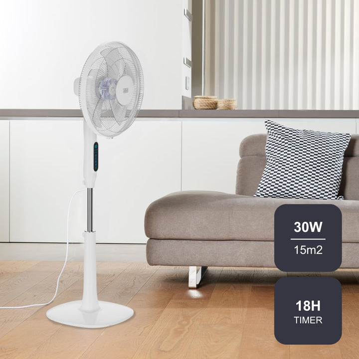 BLACK+DECKER – Standventilator 30 W | 24 Geschwindigkeitsstufen | Modi: Normal, Natürlich und Nacht